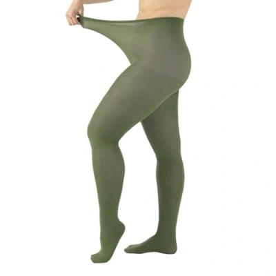 Image de CALZITALY Collants Grandes Tailles Opaques, Collant Extra Large, 60 DEN, L, XL, 2XL, 3XL, 4XL, Made in Italy (4XL, Vert Olive)