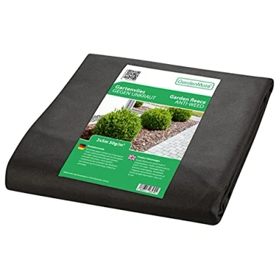 Image de GardenMate Toile Anti Mauvaises Herbes 2x5m en Non tissé 50g/m² antidéchirure, UV et perméable à l&#039;eau 2x5 = 10m²