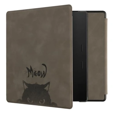 Image de kwmobileÉtui Compatible avec Amazon Kindle Oasis 10. Generation Coque Étui à Rabat magnétique tabletteeReader Similicuir Gris Noir