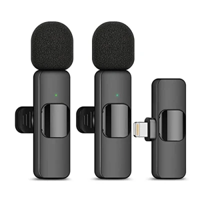 Image de HUACAM Microphone sans Fil Lavalier pour iPhone, Mini Enregistrement, Diffusion en Direct, Youtube, Tiktok, Facebook, Suppression Intelligente du Bruit, Application