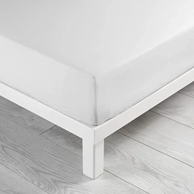 Image de douceur d&#039;intérieur, Drap Housse (160 x 200 cm) Linette Blanc, 100% Coton