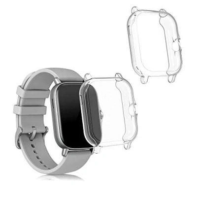 Image de kwmobile Coque Compatible avec Huami Amazfit GTS 3 / 2 2e 2X Étui Cadre écran en Silicone pour Fitness Tracker Transparent