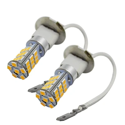 Image de Ruiandsion de voiture lumière LED H3 Blanc/jaune Feu brouillard sauvegarde inversée lampe Turn Tail ampoule 2835 33smd Ac1224 V 800LM 5 W 2 PCS (Blanc)