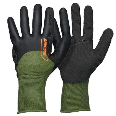 Image de ROSTAING Gants SARMENT Paire de Protection pour la Taille et le Tirage des Bois Vigne Idéale par Temps Frois Humide l&#039;Arborciulture Kaki Noir