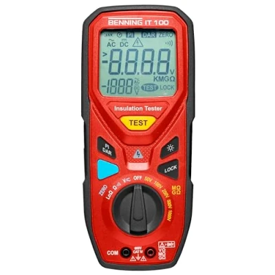 Image de Benning IT 100 44107 Compteur d&#039;isolation et de résistance pour mesures d&#039;isolement faible résistance, plage mesure tension maximale DC 600 V
