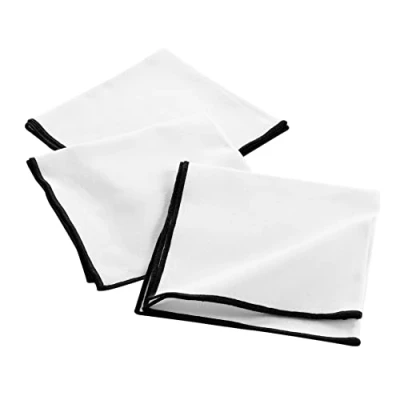 Image de douceur d&#039;intérieur, 3 Serviettes de Table (40 x 40 Cm) Mistraline Blanc, Coton Recyclé