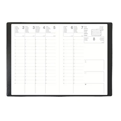 Image de EXDI Agenda Semainier CALYPSO 10 x15 cm 1S / 2P Noir 2024