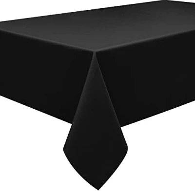 Image de Home Direct Nappe de qualité Lourde, Facile d&#039;entretien Carrée 180 x cm Uni Noir