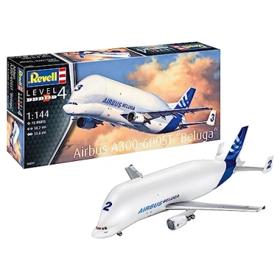 Image de Revell 03817 Airbus A300 600ST « Beluga » Kit de maquette en plastique non construit/non peint à l&#039;échelle 1:144, couleur moulée