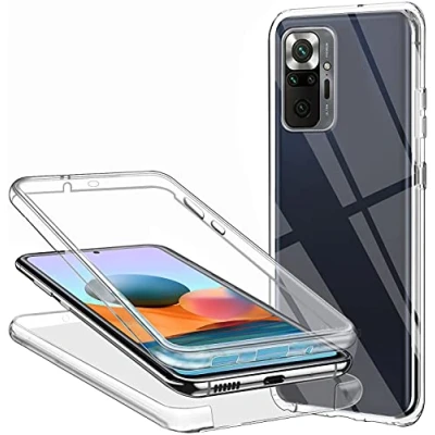 Image de CHIMUCO Coque pour Xiaomi Redmi Note 10 Pro 360 Degrés Protection, Transparente Souple Mince Étui en Silicone TPU Front et PC Retour Anti Scratch Choc Bumper Full Body Housse Case
