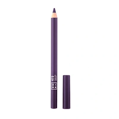 Image de 3INA MAKEUP The Eye Pencil 473 Violet Crayon pour les Yeux Formule Longue Durée Texture Crémeuse Couleur Intense Facile à Appliquer Estompe Intégrée Vegan Cruelty Free
