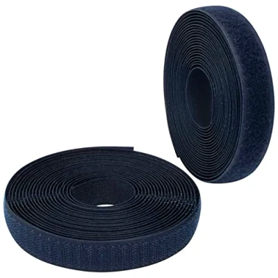 Image de AERZETIX C65890 Bande/rouleau de scratch 20 mm 5 mètre auto agrippant organisateur/serre câbles ruban sac vêtement attache sangle couleur: bleu foncé en polyamide et polyester
