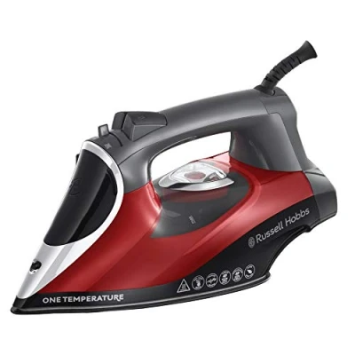 Image de Russell Hobbs Fer à repasser vapeur [Pour tous les tissus] One Temperature (2600 W, 50g/min + 210 g/min Effet Pressing, Tempéarture unique, Semelle en céramique tourmaline, Auto nettoyant) 25090 56