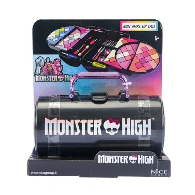 Image de Nice Group Monster High Roll Make Up Case, 1 boîte en forme de cylindre avec fard à paupières, brillant lèvres, joues