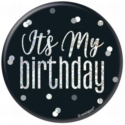 Image de Bouton c&#039;est mon argent noir d&#039;anniversaire