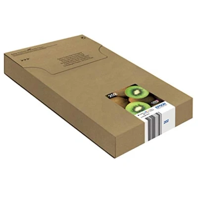 Image de Epson EasyMail Multipack 202 Kiwi, Cartouches d&#039;encre d&#039;origine, 5 couleurs : Noir, Cyan, Magenta, Jaune, Noir photo, Format boite aux lettres, XP 6000, 6005, 6100, 6105