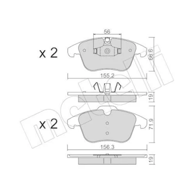 Image de Kit de plaquettes frein, frein à disque METELLI 22 0675 4