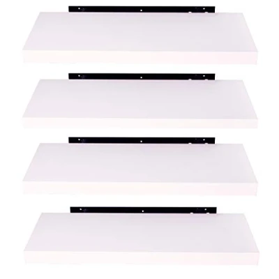 Image de EUGAD 4 pièces Étagère Murale étagères suspendues en Bois,40x22,9x3,8cm Blanc 0082QJ