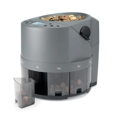 Image de Safescan 1450 compteuse de pièces qui compte et Trie rapidement gros volumes en euros mélangées les par dénomination Monnayeur pour un comptage continu des