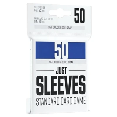 Image de Just sleeves 50 protège cartes Dos opaque coloris bleu Aspect brillant Format standard 66x92mm Color Code Gray Jeu de société Accessoire