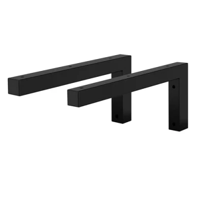 Image de ML Design Set 2x Consoles Murales en Forme de L, 350x150x30 mm, Noir, Acier, Flottant Équerre, Supports d&#039;Étagère Angle po