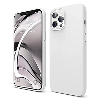 Image de elago Coque Silicone Liquide Compatible avec iPhone 12 Pro Max (6,7) Case en Premium, Étui Protection Complète, Cover Antichoc à 3 Structure (Blanc)