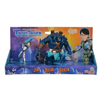 Image de Simba 109211000 Lot de 3 figurines Trolljäger avec Jim, Bular et Goblin, Multicolore