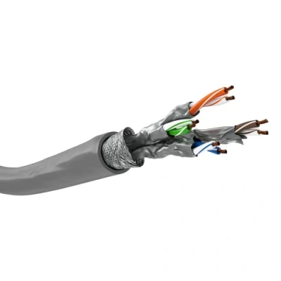 Image de goobay Câble en vrac 50 m SFTP, PiMF CAT 6a sans halogène, intérieur, rond, bloqué gris