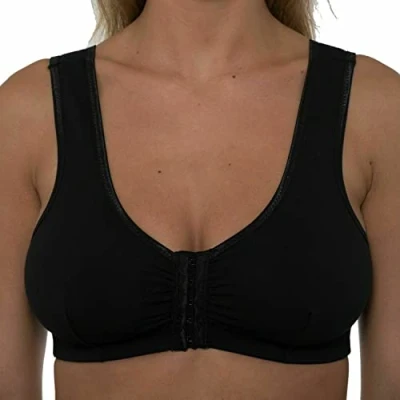 Image de Undercover Soutien gorge en coton majoritaire sans fil avec fermeture à l&#039;avant et œillets pour femme Bonnets B DD, Noir , 4
