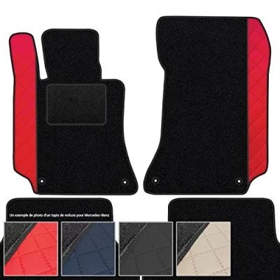 Image de Tapis de Voiture en Moquette 4 pièces Sol antidérapant pour Automobile Un Design Accrocheur Adapte pour: Mercedes Benz Classe C W204 2007 2014 Rouge