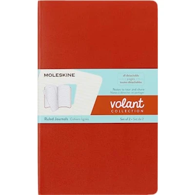 Image de Moleskine Cahier volant grand format ligne orange bleu 2ex