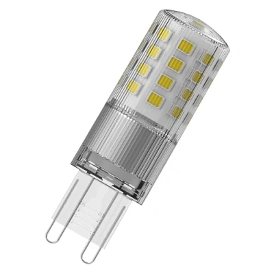Image de OSRAM LED PIN Lampe aus klarfarbenem Kunststoff, mit 4.4 W für 600 lm, warmweißes Licht 2700 K, multicolor, Retrofit Stecksockel G9, CRI 80, EEK D, dimmbar.