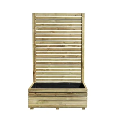 Image de Burger bac à Fleurs Rectangle occultant KÜB en Bois Jardipolys 80 x 40 134 cm 61 L Pot de pour Plantes grimpantes Cache Vue décoration Jardin, Balcon, terrasse