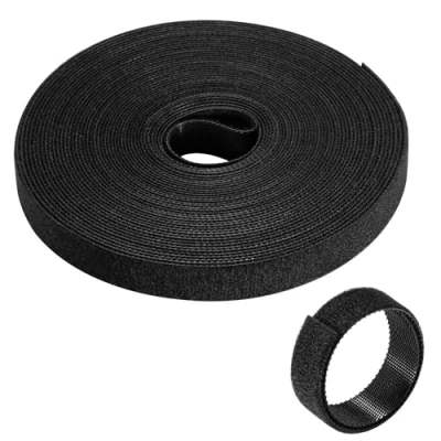 Image de Ewent 10m Nylon Sangles de Câble avec Fermeture à Crochets et Boucles,Attaches Réutilisables,Noires,Réglables e Libérables pour la Gestion des Câbles,Longueur coupe Libre,Largeur 15mm