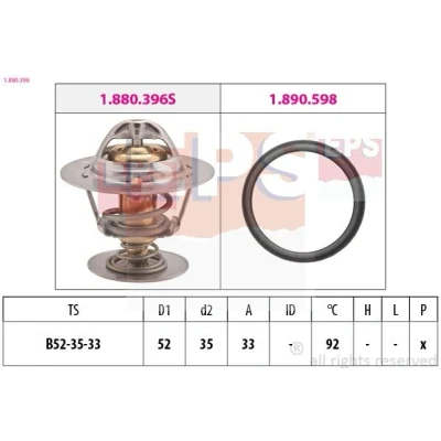 Image de EPS 1.880.396 Thermostat d&#039;eau 92 52 Made in Italy OE Equivalent avec joint d&#039;étanchéite FORD: Focus Mk1 3/5 portes, Transit Connect Van