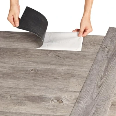 Image de Lames Laminées PVC Vinyle Design Revêtement de Sol Adhésif Compatible au Plancher Chauffant 7 Pièces 0,975 m² Grey Alaska Oak Chêne Gris d&#039;Alaska