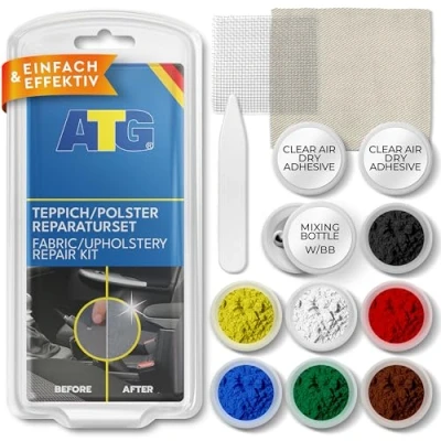 Image de ATG® kit de Réparation professionnel siège voiture pour tous les coussins et tapis, trou d&#039;incendie, tissu 13 pièces, auto en