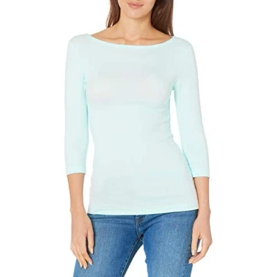Image de Amazon Essentials T shirt Col Bateau Coupe Ajustée à Manches 3/4 Femme, Bleu des Mers du Sud, XS