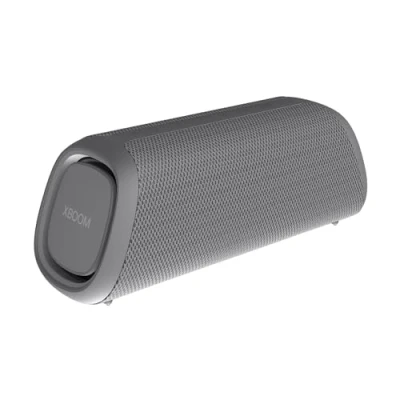 Image de LG XBOOM Go XG5QGR Enceinte sans Fil, Bluetooth, 20 W, Son Sound Boost, étanche IP67, autonomie jusqu&#039;à 18 Heures, Couleur de lumières LED Variables, Large connectivité, Grise