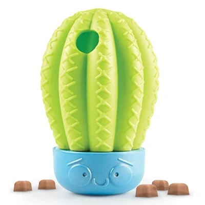 Image de Brightkins Puzzle distributeur de friandises Cactus surprise pour animaux compagnie, jouets interactifs chiens, friandises, jeu interactif d’alimentation lente, 2 pièces