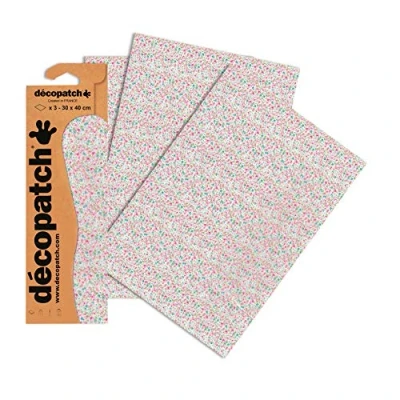 Image de Décopatch C717O Une pochette de 3 feuilles papier imprimé 30x40 cm, Fleurs