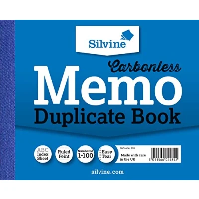Image de Silvine Carnet Memo Book 703 autocopiant numéroté 1100 100 pages 50 feuilles