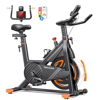 Image de TOPUTURE Velo D appartement, Vélos D&#039;appartement Connecté APP, Vélo d&#039;Exercice Résistance Magnétique 100, d&#039;intérieur avec silencieux, d’appartement fréquence cardiaque Capacité 160KG