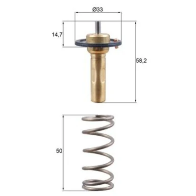 Image de MAHLE ORIGINAL TX 265 89D Thermostat d&#039;eau 89 avec joint d&#039;étanchéite FORD: FIESTA 6, FOCUS 3, S Max Mk1, VOLVO: V40 3/5 portes, V70 S80 II