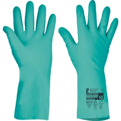 Image de Gant revêtementchimique en nitrile, 7/S, CERVA, Vert Convient aux l&#039;élevage d&#039;animaux