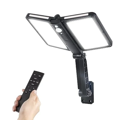 Image de Moman Projecteur Solaire Exterieur, Eclairage Exterieur avec Detecteur 218LED Multi Angles Réglables 5 Modes Étanche IP65 Lampe Puissant, Lumiere