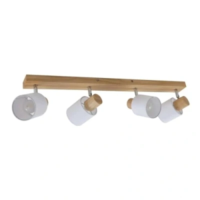 Image de Lindby Spot Wanessa à intensité variable (Moderne) en Marron Bois e. a. pour Salon &amp; Salle manger (à 4 lampes, E14), Lampe encastrable, plafonnier, applique