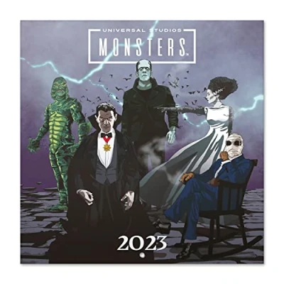 Image de Grupo Erik Calendrier Mural 2023 Monstres Du Cinéma 12 MOIS Janvier Ã Décembre 30 X 60 Cm, Certifié FSC,en Français, Sous Licence Officielle