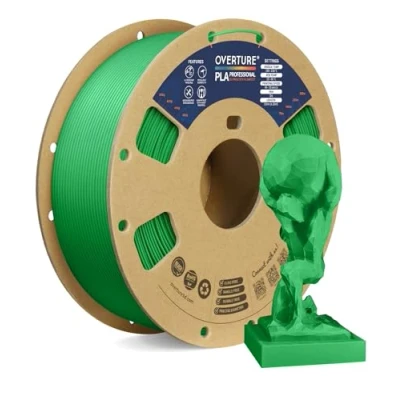 Image de OVERTURE PLA Plus (PLA+) Filament 1.75mm, Ténacité professionnelle, 1kg (2.2lbs), Précision Dimensionnelle 99% Probabilité +/ 0,02mm, pour Imprimante 3D,Vert