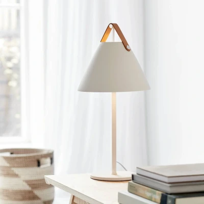 Image de DFTP by Nordlux Lampe à poser Strap métal et ruban cuir, blanche